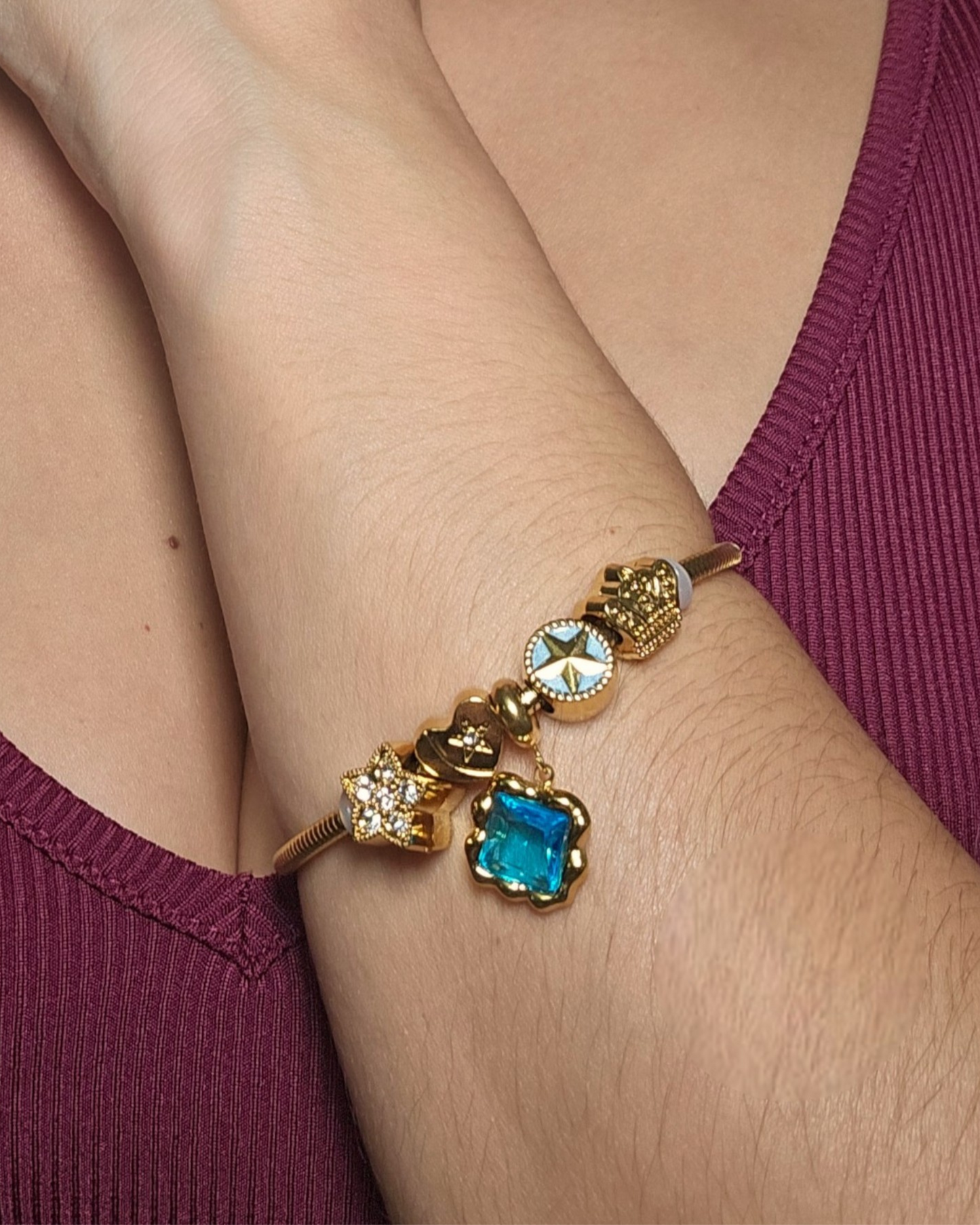 Pulsera Oro Azul